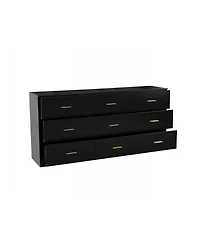 Streamdale Furniture Black 9-Drawer Bedroom Dresser Ample Storage, Sturdy