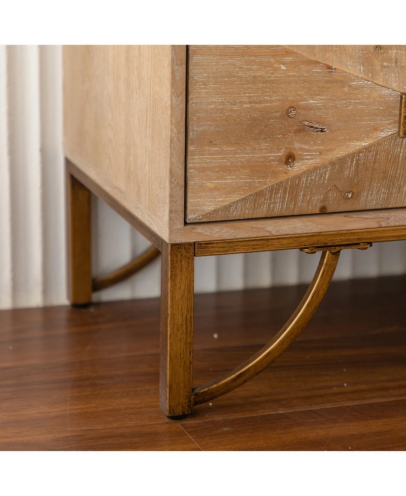 Streamdale Furniture Light Wood 9-Drawer Dresser & Tv Stand