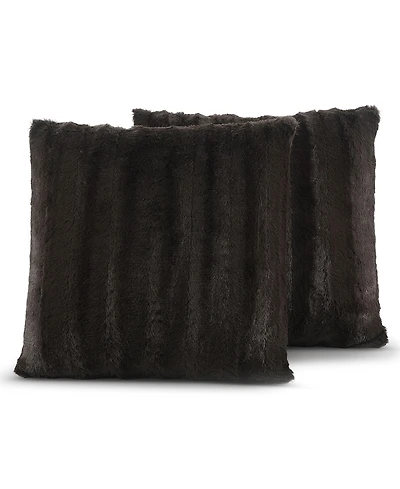 Cheer Collection Plush Reversible Faux Fur 2-Pack Decorative Pillow