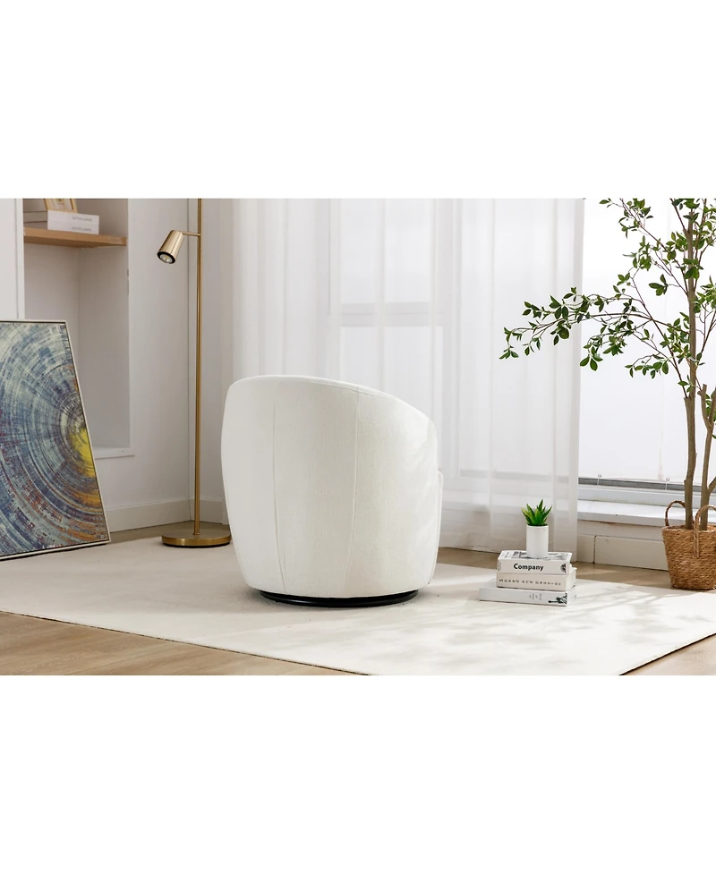 Streamdale Furniture Swanky Swivel Armchair Plush Chenille, Foam Comfort, Black Base