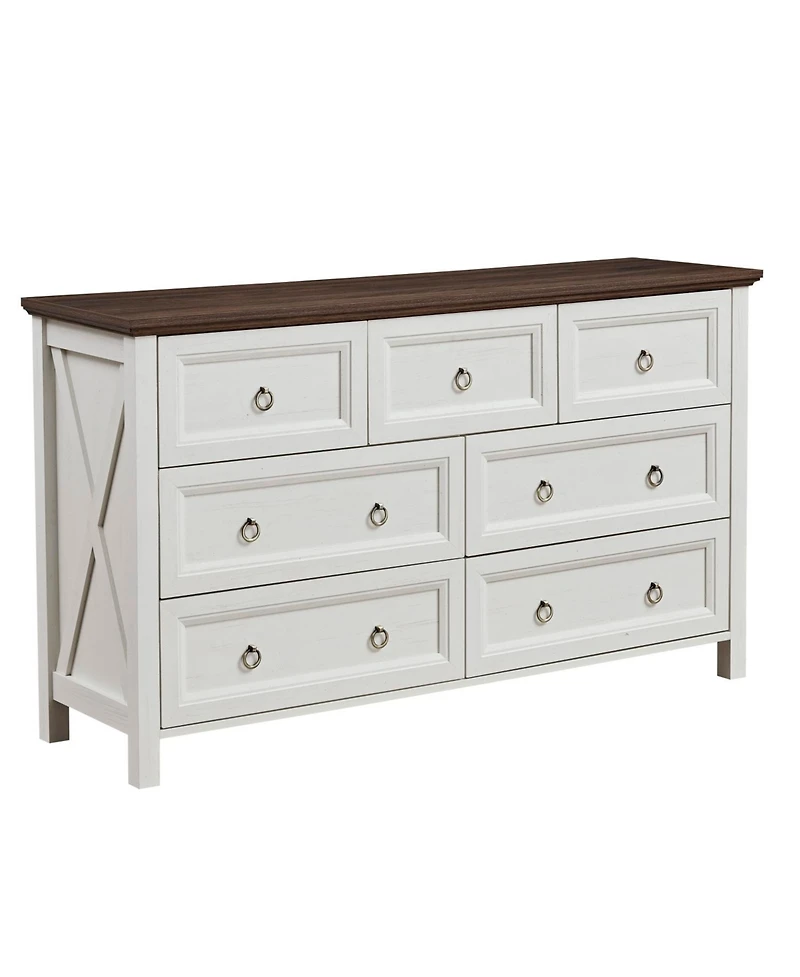Streamdale Furniture Rustic 7-Drawer Wood Dresser