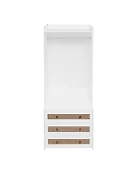 Streamdale Rattan Wardrobe with 3 Drawers