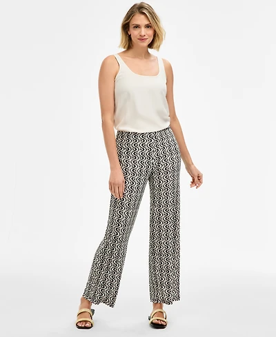Jm Collection Women's Printed Knit Pull-On Pants, Macy's Exclusive