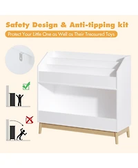 Streamdale Furniture Toddler Book Display Shelf, Wooden Kids Bookcase, White