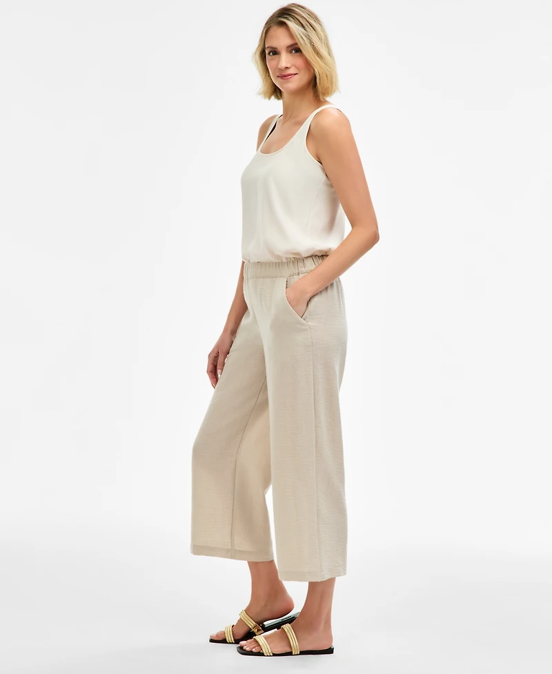 Jm Collection Women's Crinkled Cropped Pull-On Pants, Macy's Exclusive