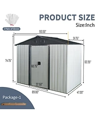 Streamdale Furniture 8ft x 4ft Metal Storage Shed
