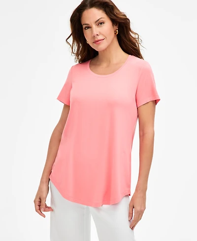 Jm Collection Women's Scoop-Neck Short Sleeve Top, Created for Macy's