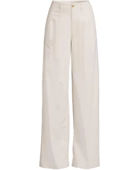 Lands' End Women's Corduroy High Rise Wide Leg Top Stitch Trousers