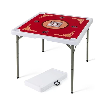 Hongge 35 Inch Folding Mahjong Table for 4 Players with Cup Holders