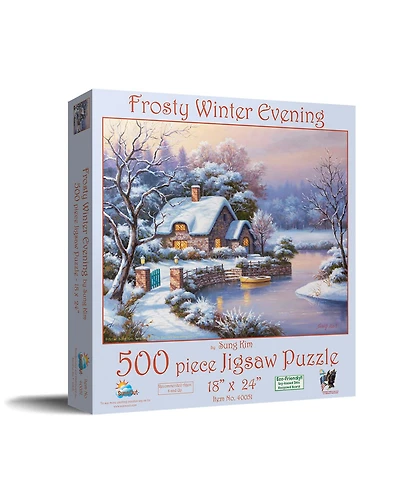 SunsOut Frosty Winter Evening 500 piece Jigsaw Puzzle for Adults