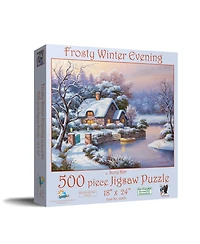 SunsOut Frosty Winter Evening 500 piece Jigsaw Puzzle for Adults