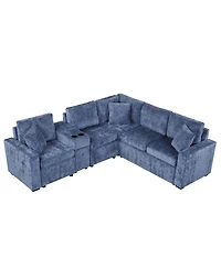 Streamdale Furniture L-Shaped Convertible Sofa Bed with Storage