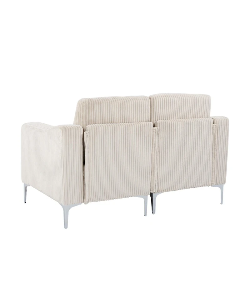 Streamdale Furniture Modular Sectional Two-Seater Sofa Corduroy Sectional Couch Beige