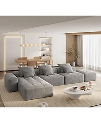 Streamdale Furniture Modern Chenille Sectional Sofa with Pillows