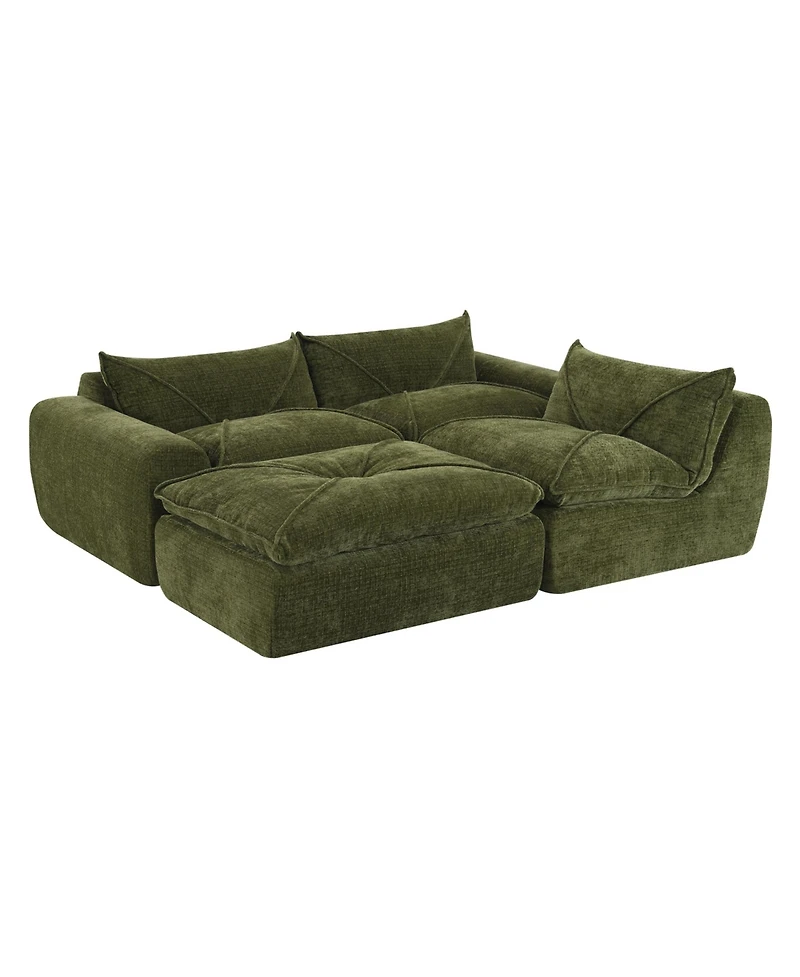 Streamdale Furniture 116" Fully Compressed Sofa, High Density Foam, No Assembly, Chenille