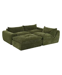Streamdale Furniture 116" Fully Compressed Sofa, High Density Foam, No Assembly, Chenille