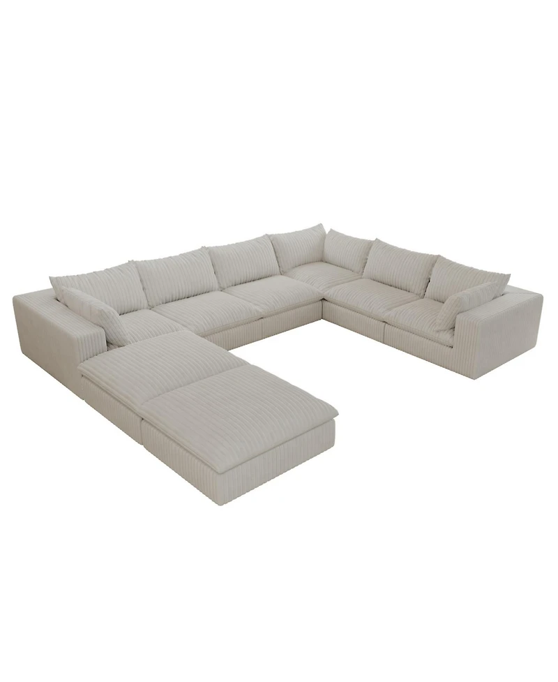 Streamdale Furniture Cloud Sofa, Corduroy, Deep Seat, Removable Cushions, No Assembly