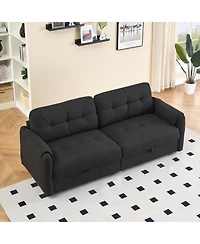 Streamdale Furniture Teddy Cotton Linen Sofa - Black