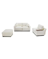 Streamdale Furniture Oversized L-Shaped Sectional Sofa with Drop Down Table & Storage Ottoman