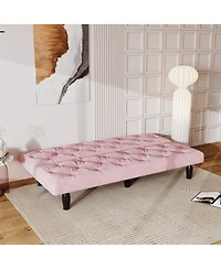 Streamdale Furniture 66" Pink Velvet Sofa Bed