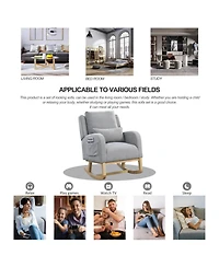 Streamdale Furniture 27.5" Modern Accent Rocker Armchair with Lumbar Pillow & Pockets