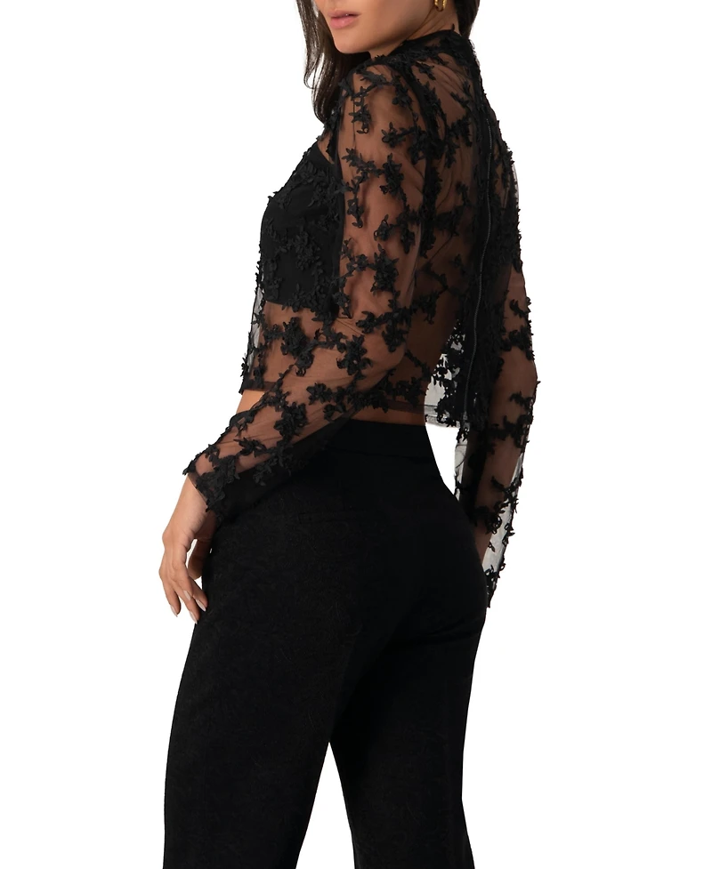 Ivonne Women's Textured Straight Blouse