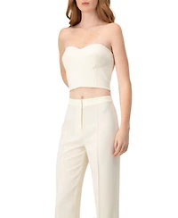 Ivonne Women's Solid Natural Tube Crop Top