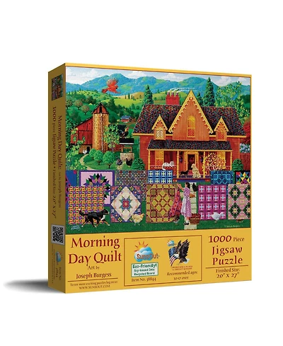 SunsOut Morning Day Quilt 1000 piece Jigsaw Puzzle for Adults Mothers Day