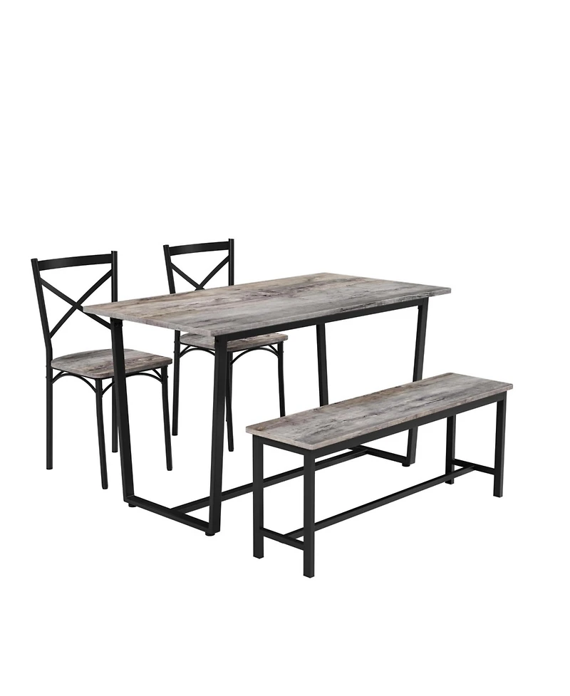 Streamdale Furniture Four-piece set table and chair with backrest, industrial style, solid structure