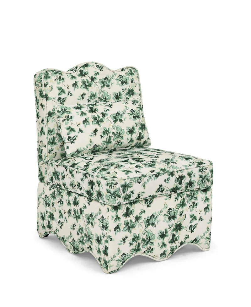 Streamdale Furniture Flannel Dining Chair - Soft Seat & Back Lumbar Pillow Living Room - Green