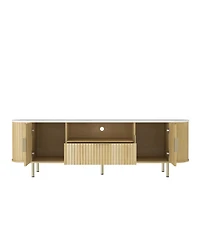 Streamdale Furniture Tv Cabinet with Led Lights & Storage for 55+ Inch TVs