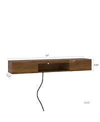 Streamdale Furniture Floating Tv Stand, 63" Led Wall Mounted Entertainment Center