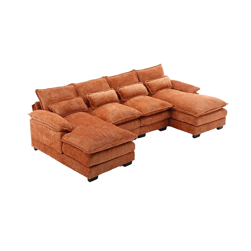 Simplie Fun Modern Large chenille Fabric U-Shape Sectional Sofa