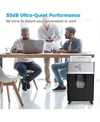 Bonsaii 12-Sheet Micro-Cut Shredder, P-4 Security, 40-min run, 55dB Quiet, Shreds Paper/Cards/Staples, 5.3Gal Bin, Home/Office