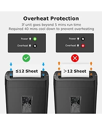 Bonsaii 12-Sheet Crosscut Shredder, P-4, 5.5Gal Bin, Shreds Paper/Cards/Mail/Staples, Heavy-Duty, Home Office