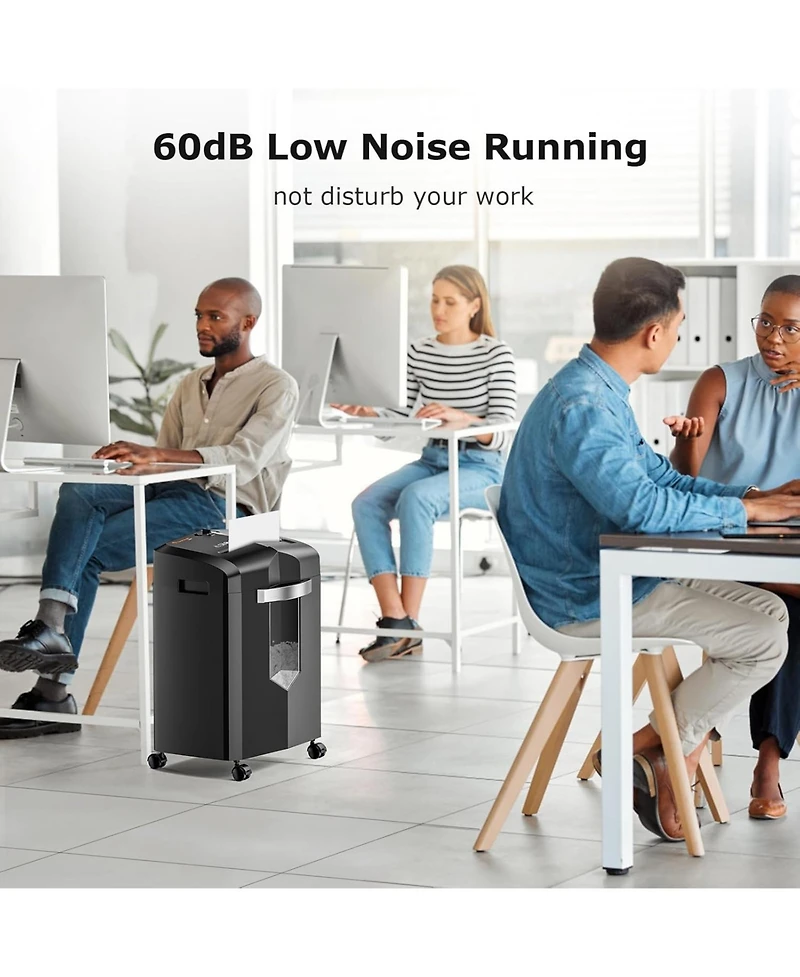 Bonsaii 12-Sheet Micro Cut Shredder, P-4, 60-min run, shreds paper/CDs/cards/mail, Jam-Proof, 4.2Gal Bin, Home/Office