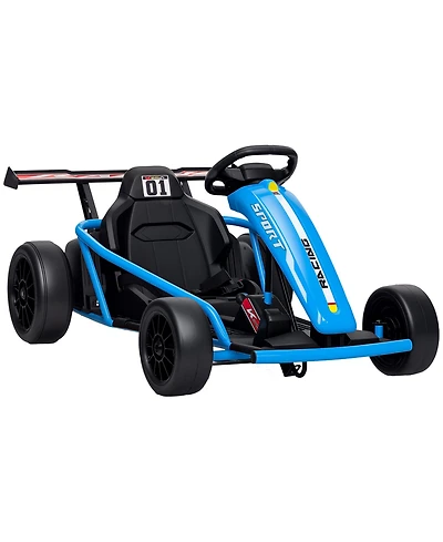 Qaba 24V 8.1 Mph Electric Drift Kart for Kids with Dual Motors,
