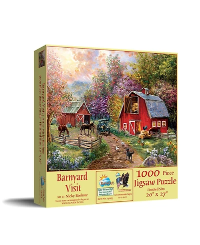 SunsOut Barnyard Visit 1000 piece Jigsaw Puzzle for Adults
