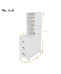 Streamdale Furniture End Table with 3 Drawers & Shelves