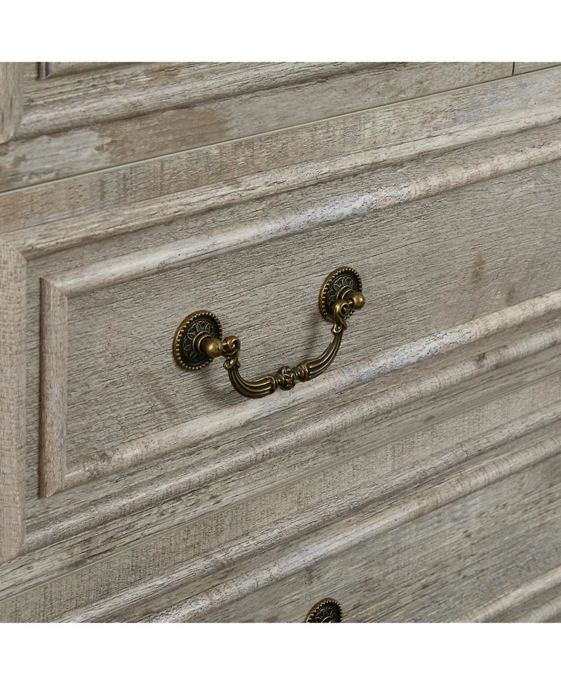 Streamdale Furniture Farmhouse 5-Drawer Dresser, Rustic White