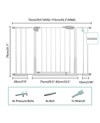 Streamdale Furniture 29.5-45.3" Wide, Pressure Mounted Baby Gate