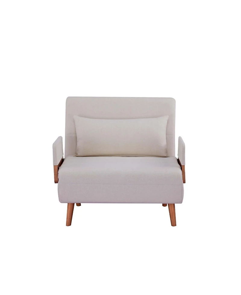 Streamdale Furniture Foldable Linen Sofa Bed - Single, Adjustable Back