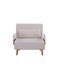 Streamdale Furniture Foldable Linen Sofa Bed - Single, Adjustable Back