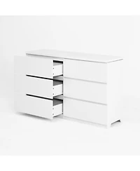 Streamdale Furniture 6 Drawer Storage Cabinet Wood Dresser Clothes Organizer White
