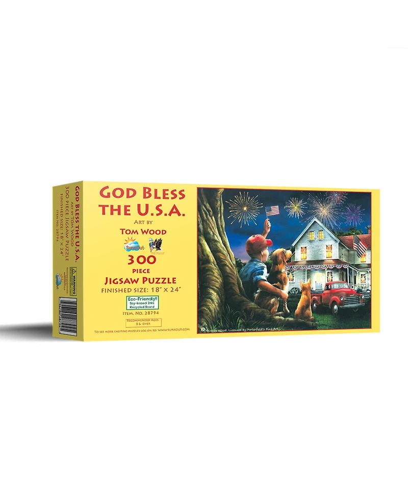SunsOut God Bless the Usa 300 piece Jigsaw Puzzle for Adults Fourth of July