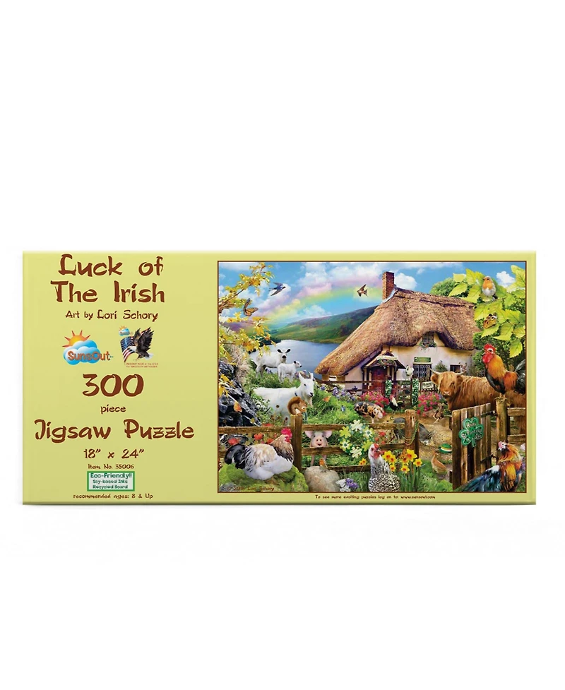 SunsOut Luck of the Irish 300 piece Jigsaw Puzzle for Adults St. Patricks Day