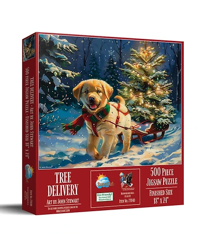 SunsOut Tree Delivery 500 piece Jigsaw Puzzle for Adults Christmas