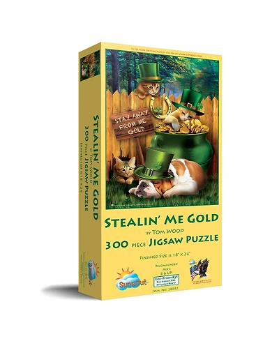 SunsOut Stealin Me Gold 300 piece Jigsaw Puzzle for Adults St. Patricks Day