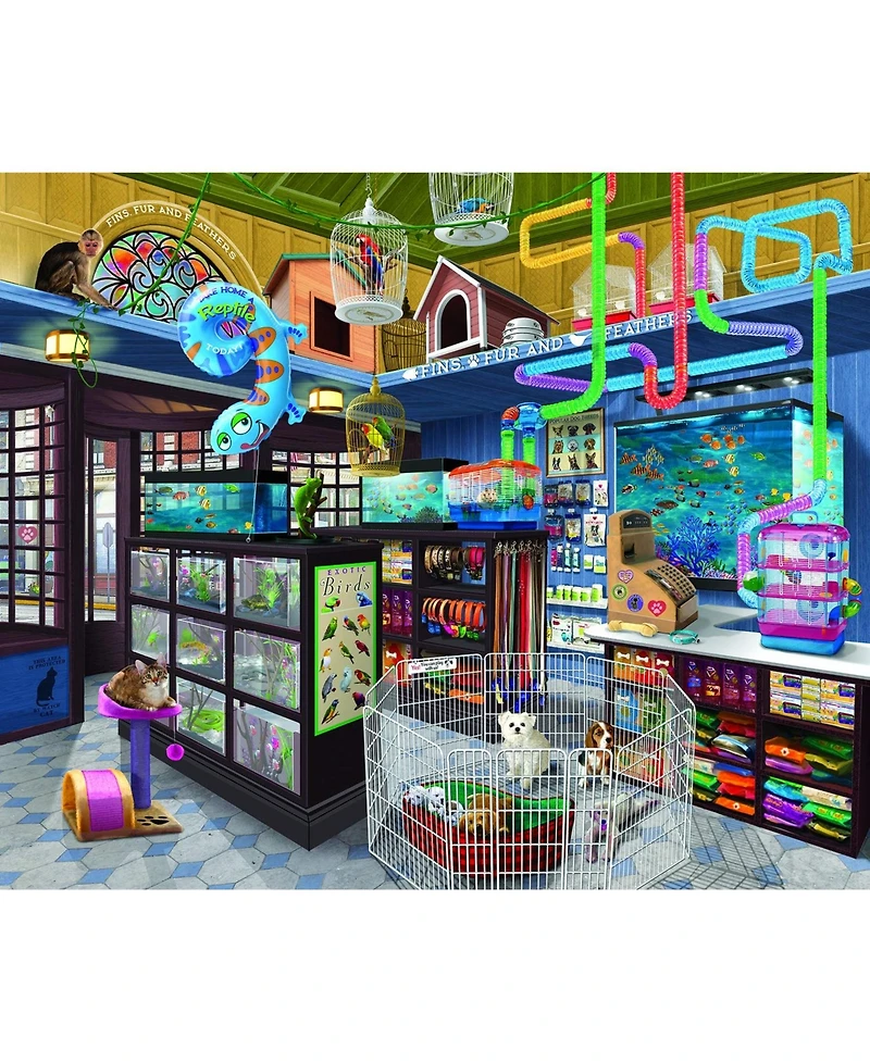 SunsOut Fins, Fur and Feathers 1000 piece Jigsaw Puzzle for Adults