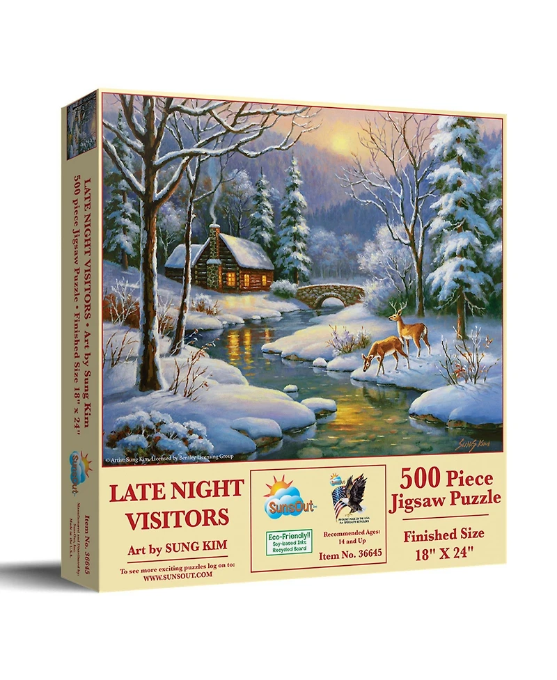 SunsOut Late Night Visitors 500 piece Jigsaw Puzzle for Adults